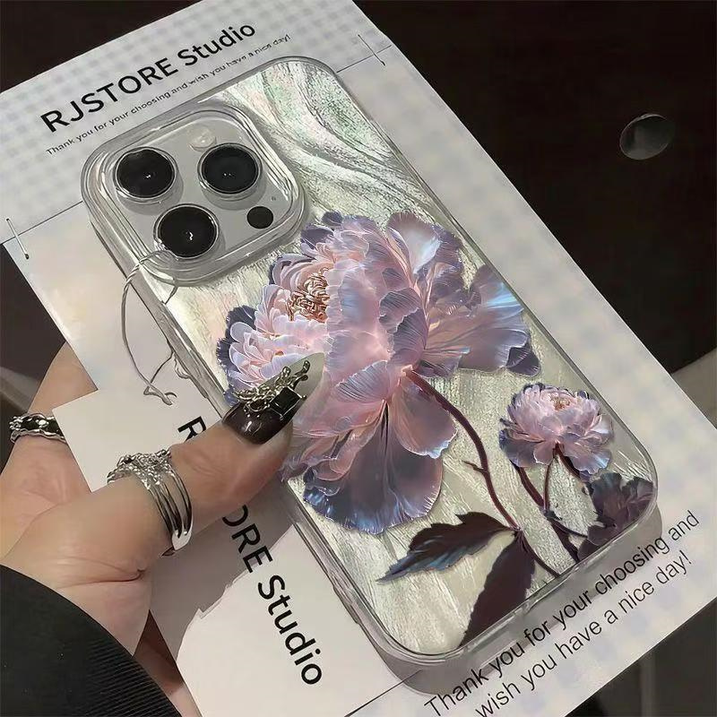 Samsung Galaxy A55 - Pink Peony Lotus Pattern Phone Case